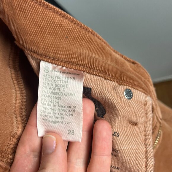AG Denim AG-ED Corduroy Pants - Straight Leg, Medium Brown/Camel Color - Picture 8 of 9